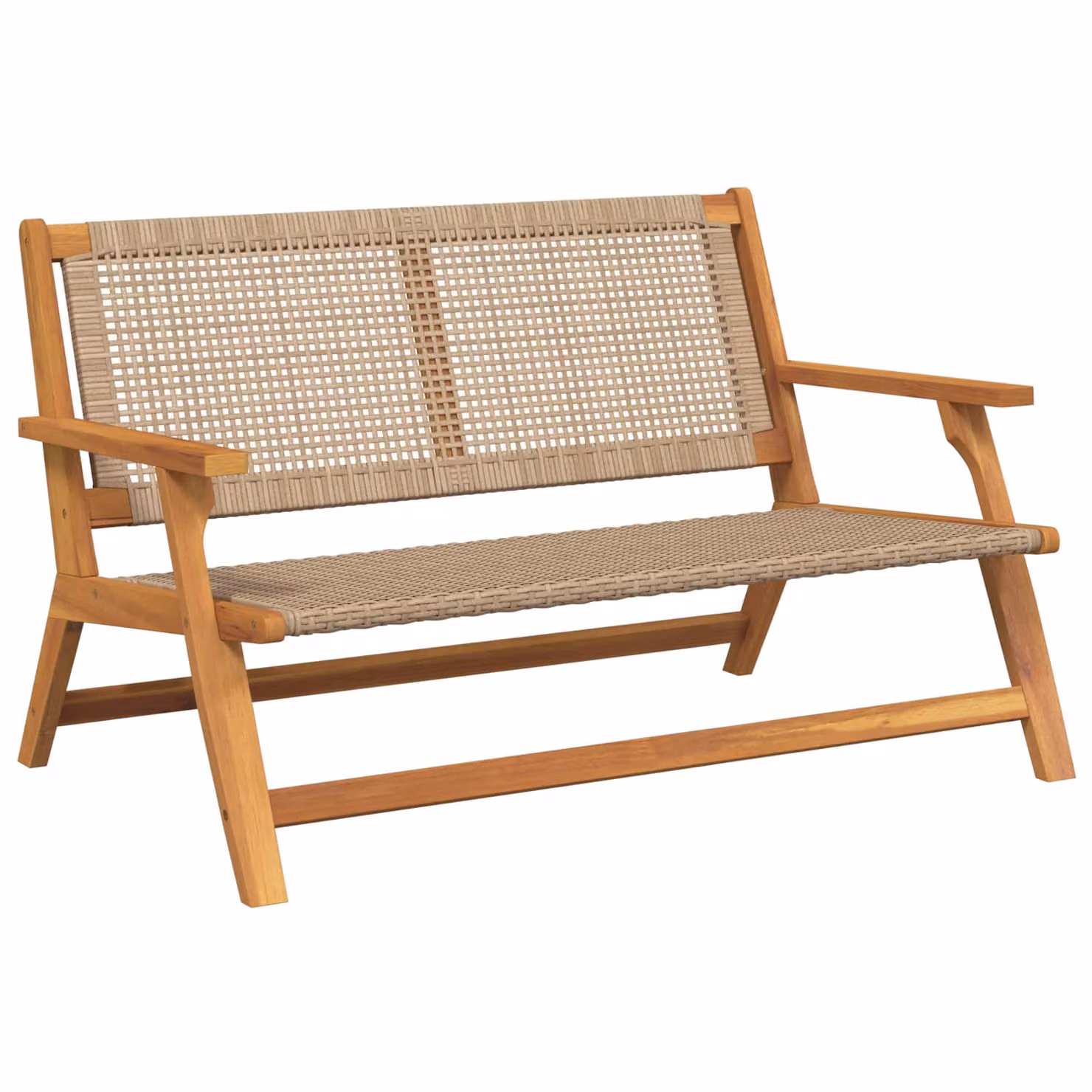 vidaXL Arredamento da giardino in legno di acacia beige L: 122 cm, P: 78 cm, H: 73 cm