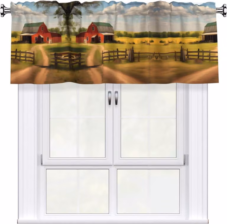Tenda a balze fantasia, dimensioni 137,2 x 45,7 cm, facile da installare, adatta per decorare finestre in cucine, camere da letto e altri ambienti