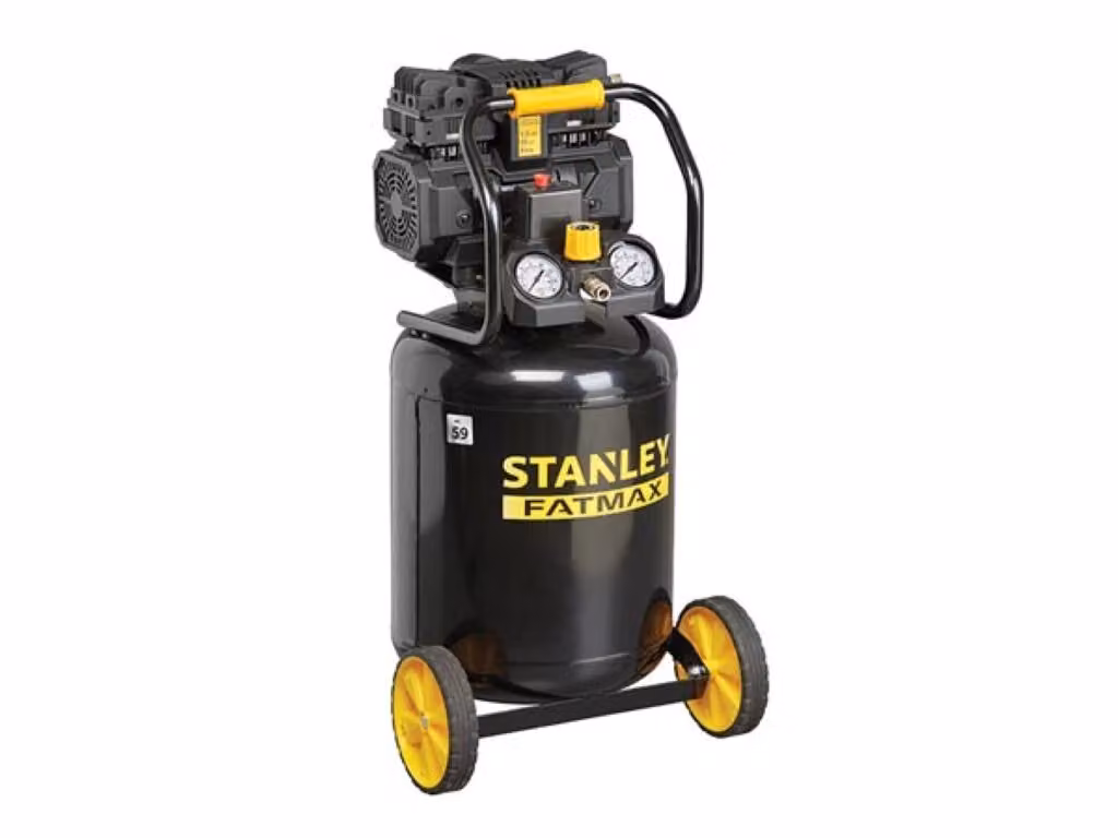 Compressore Stanley Fatmax, 50 litri, 8 bar, senza olio, modello silenzioso, verticale, 1,5 hp, 160 l/min