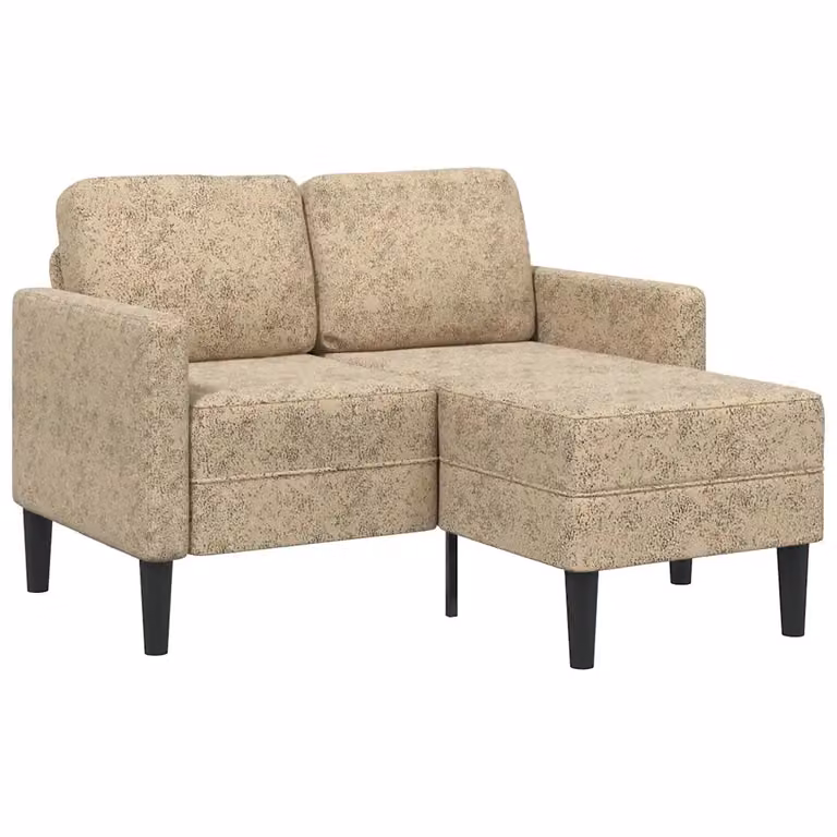 vidaXL Divano 2 Posti con Chaise a L Grigio Chiaro 125 cm Similpelle