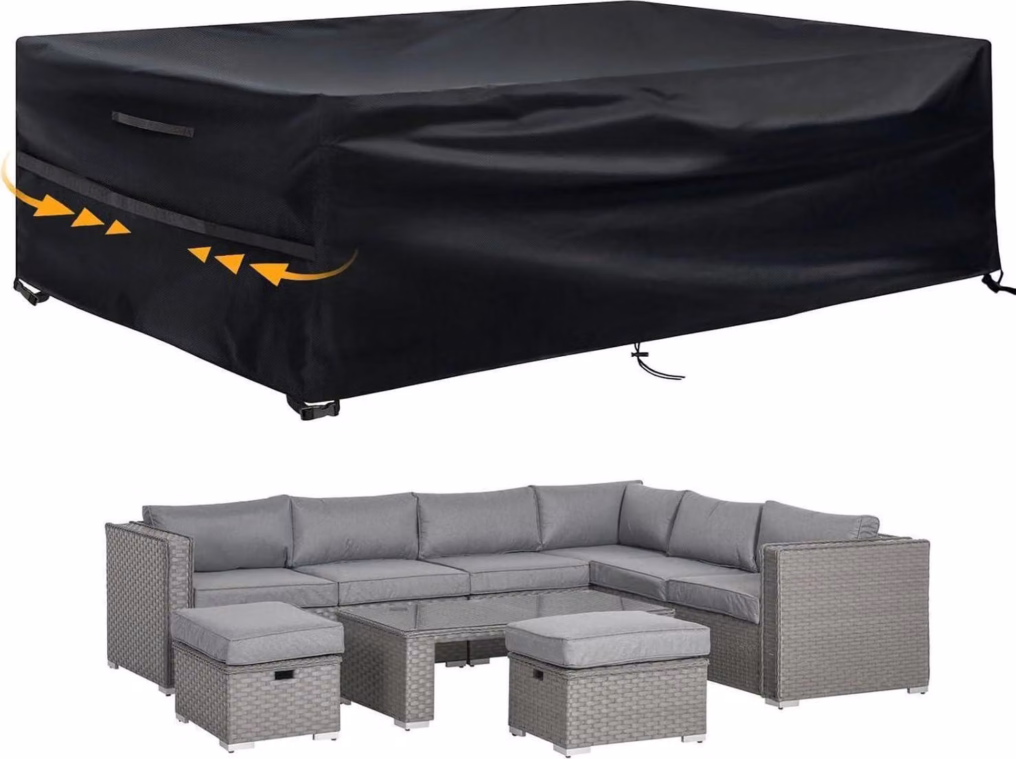 Copertura per mobili da giardino Copertura protettiva impermeabile anti-UV per esterni 280x204x106cm