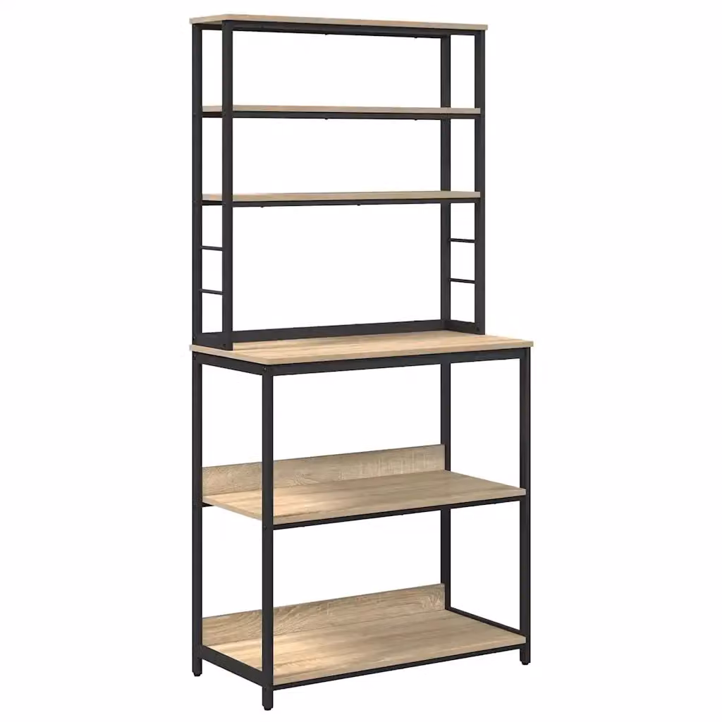 Scaffale da cucina stile industrial vidaXL in legno e metallo marrone L 80 cm x P 40 cm x H 168 cm – 2