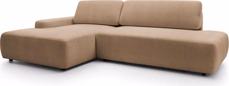 FURNLUX Divano angolare Bouli Sand Marrone e Nero 276cm / Colore principale: Marrone / Dimensioni: 276 x 82 x 164 cm