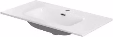 Lavabo da incasso rettangolare INBAGNO in ceramica bianco lucido L: 61 cm, P: 46,5 cm, H: 17 cm