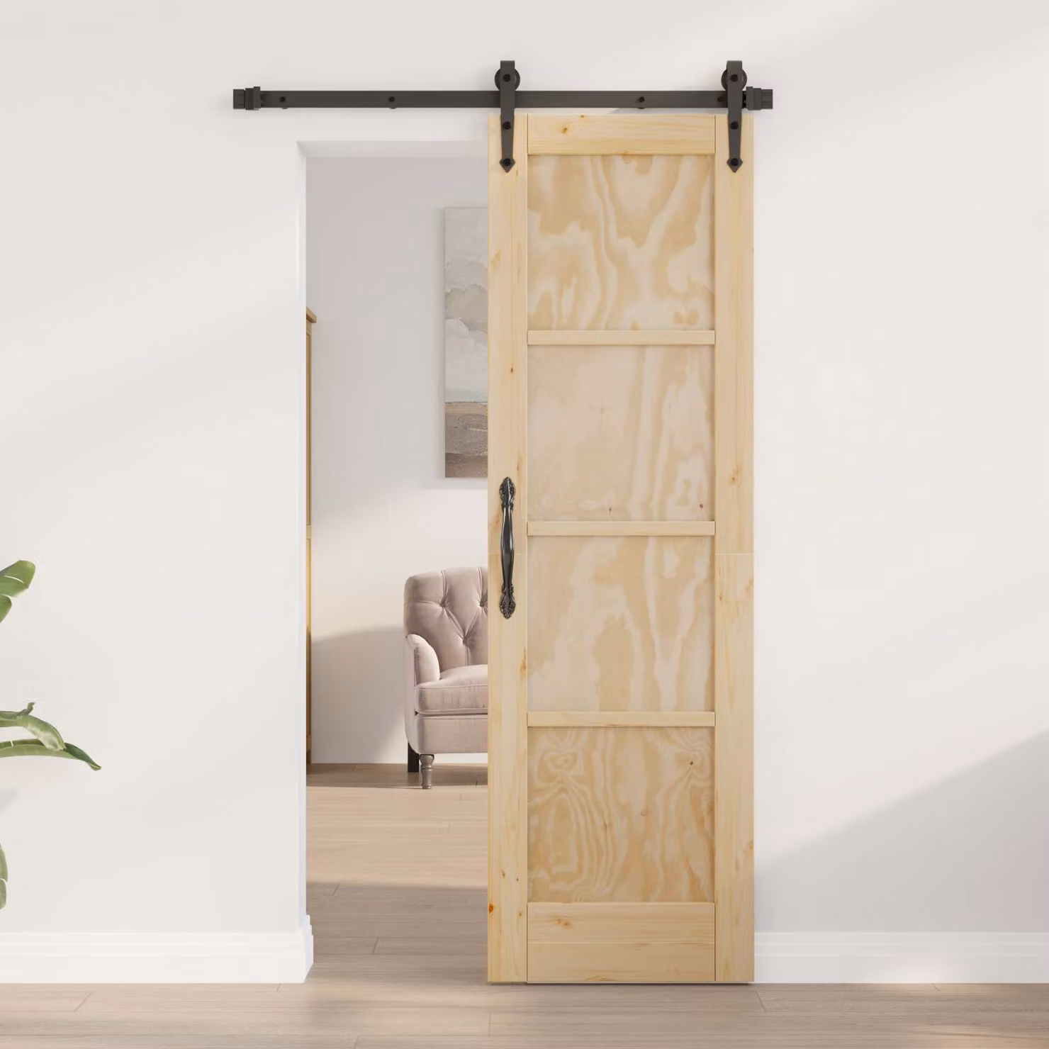 Porta interna scorrevole vidaXL in legno rustico, colori marrone e beige, L: 61 cm, H: 198,5 cm