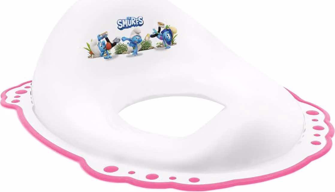Maltex Sedile antiscivolo per wc I Puffi, bianco/rosa