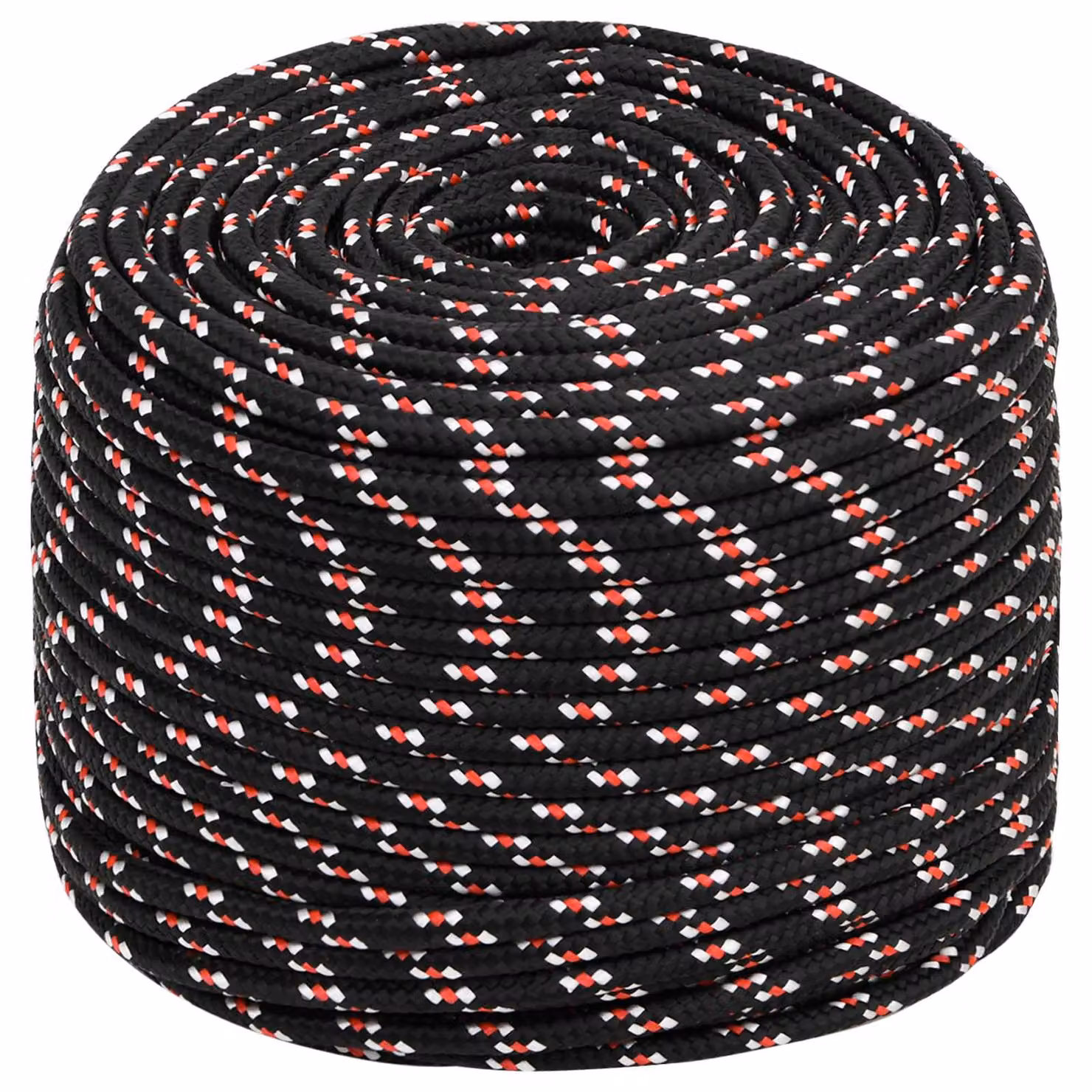 Corda multiuso vidaXL in plastica rivestita Nero e Rosso, Diametro: 8 mm, Lunghezza: 25 m
