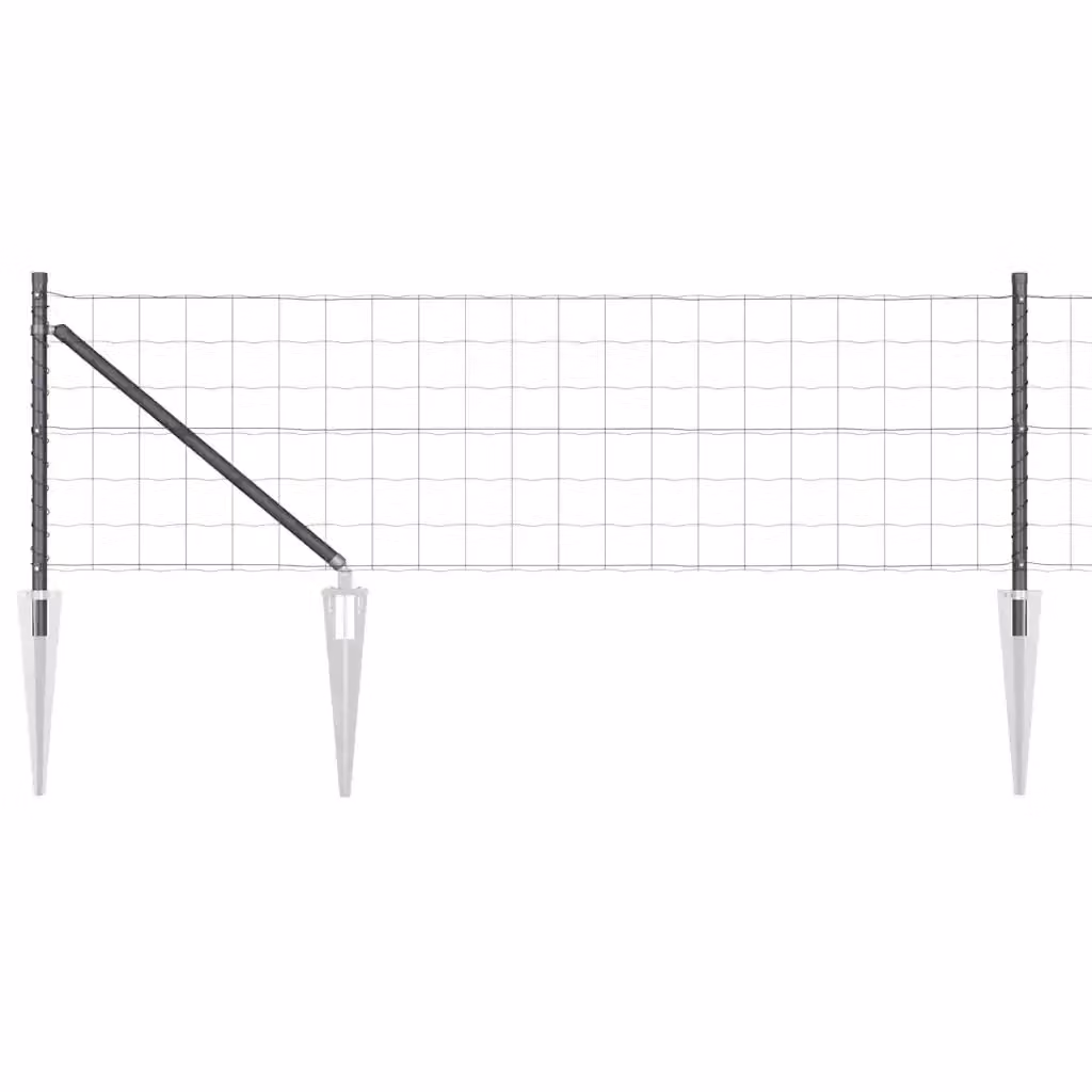 Recinzione vidaXL in acciaio rivestito in PVC grigio per installazione interrata, L: 25 m, H: 0,8 m – 2