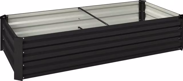 Fioriera rettangolare per orto e giardino Outsunny in acciaio galvanizzato grigio scuro L: 150 cm, P: 70 cm, H: 30 cm – 1