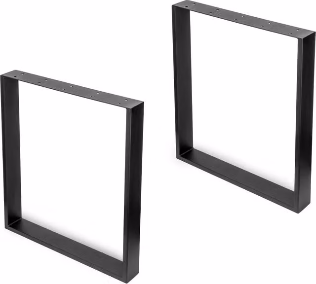 Set di 4 gambe per tavolo Emuca Square rettangolari in metallo nero verniciato H 72 cm x L 60 cm x P 60 cm