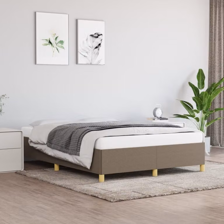 The Living Store Rete da letto Taupe 140x200 cm tessuto