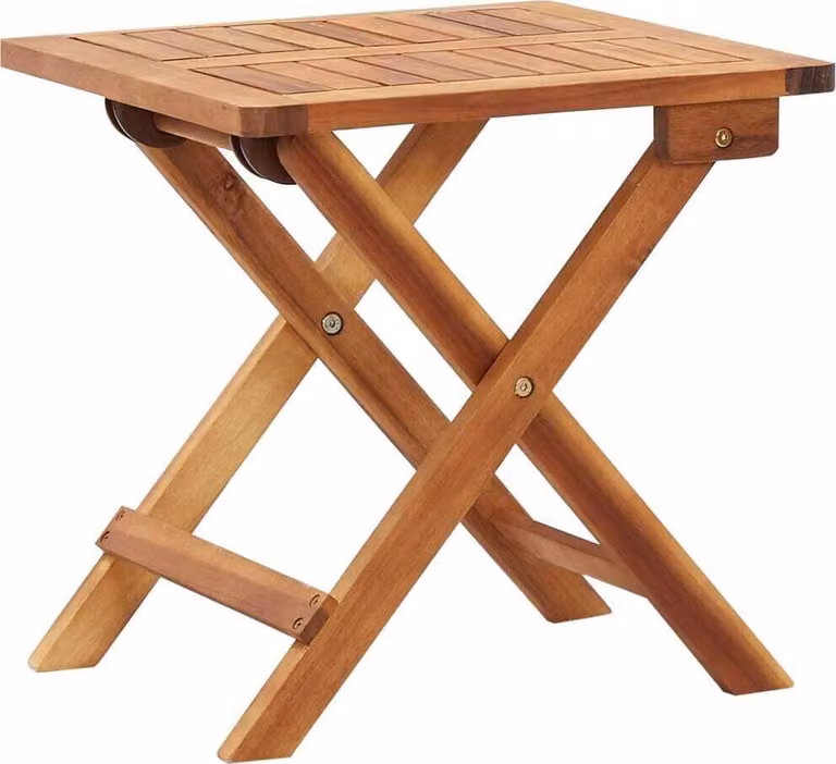 The Living Store Tavolino da giardino pieghevole 40 x 40 x 40 cm in legno massiccio di acacia