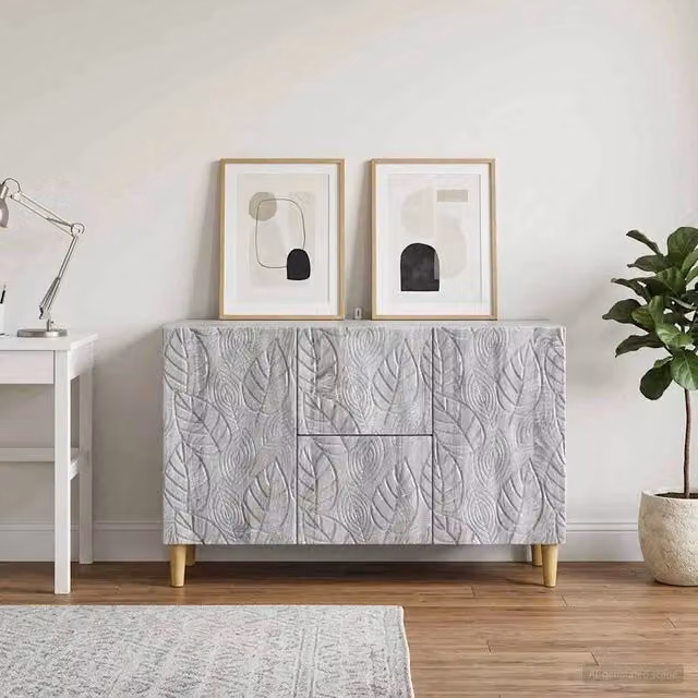 Credenza moderna vidaXL in legno ingegnerizzato grigio L: 89 cm, P: 34,5 cm, H: 60 cm – 1