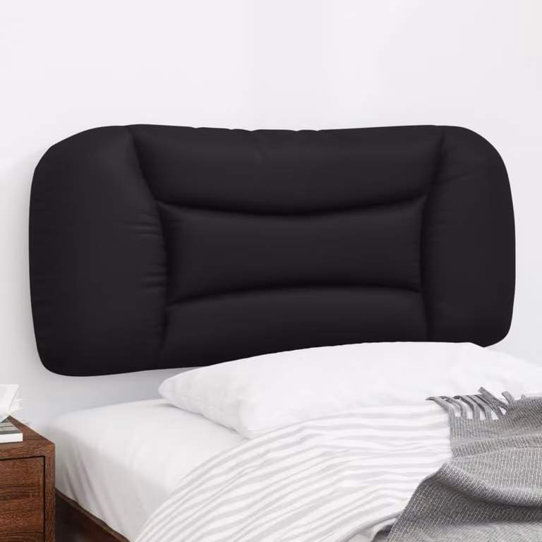 Cuscino Testiera vidaXL Hvar in Similpelle Nero, Larghezza: 90 cm