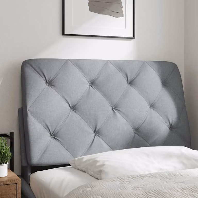 vidaXL Cuscino Testiera Grigio Chiaro 90 cm in Tessuto