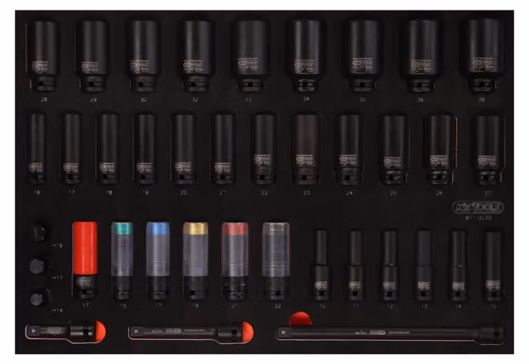 KS TOOLS Set di prese elettriche da 1/2" con inserto in schiuma 39 pezzi - 811.0039
