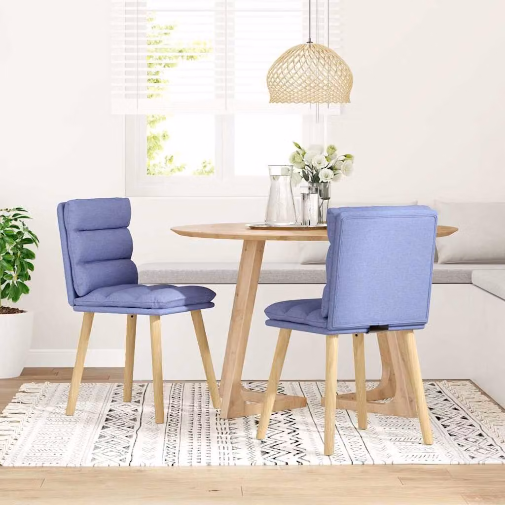 vidaXL Sedie da Pranzo 2 pz Blu Jeans in Tessuto