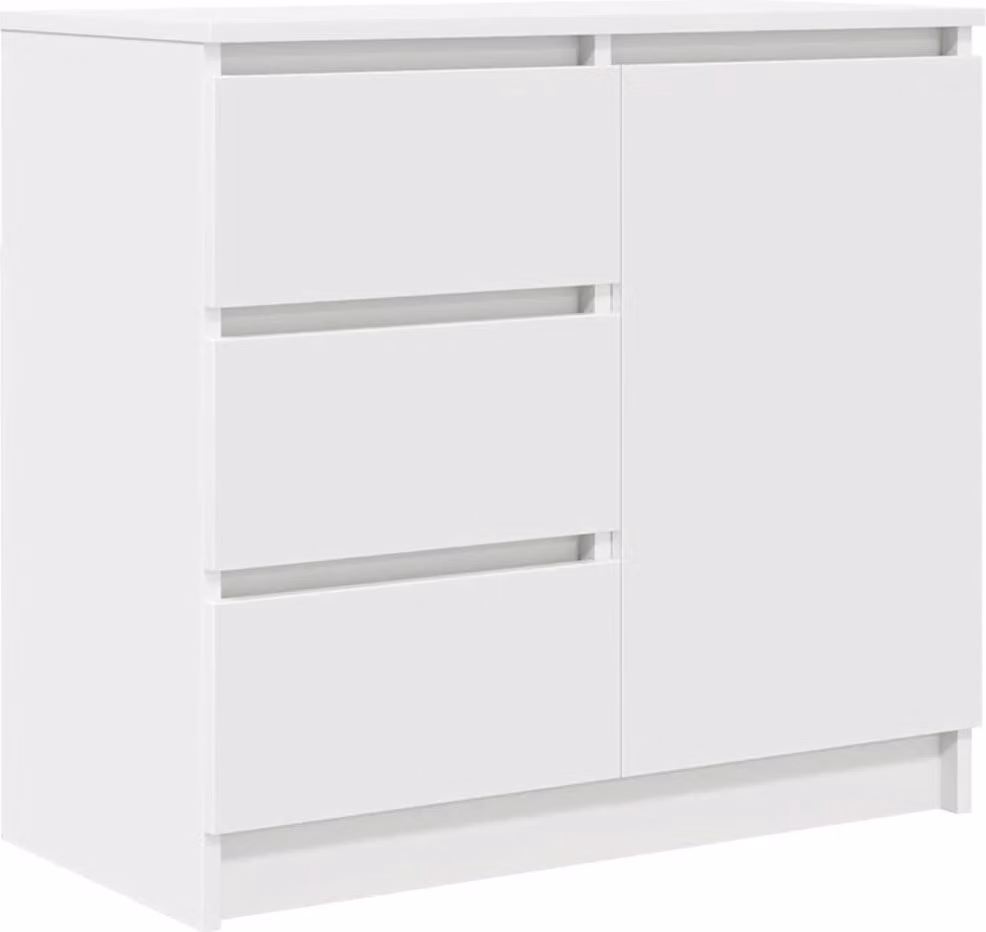 Credenza con Cassetto Bianco 71x35x65 cm in Legno Multistrato