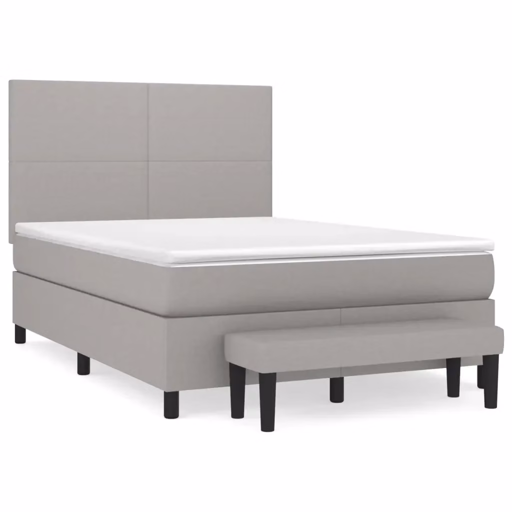 Letto Ibrido con Materasso a Molle vidaXL in Grigio e Bianco L/P/H: 140 x 200 x 203 cm – 2