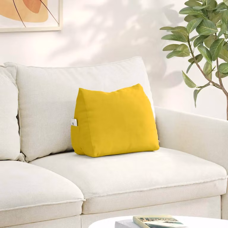 vidaXL Cuscino a Cuneo Giallo in Velluto a Costine con Rivestimento Rimovibile
