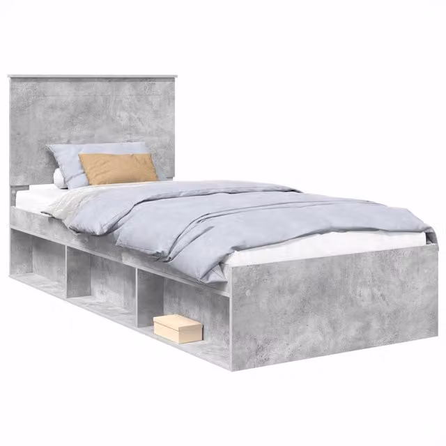 Letto singolo | Letto per adulti | Struttura del letto Grigio Concret¨¨ 90 x 190 cm Pino massello