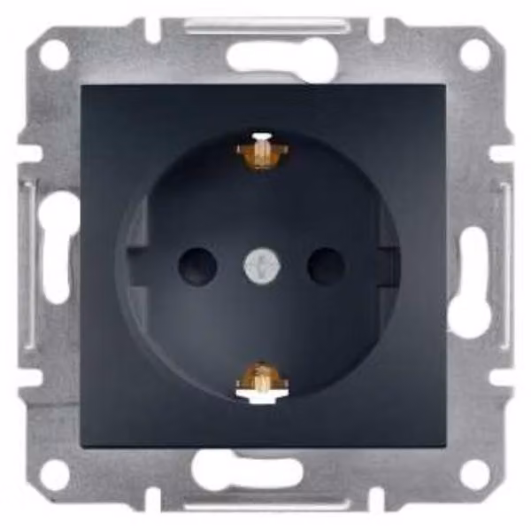 Presa singola SCHUKO con coperchi senza cornice, antracite Schneider Asfora EPH2900271