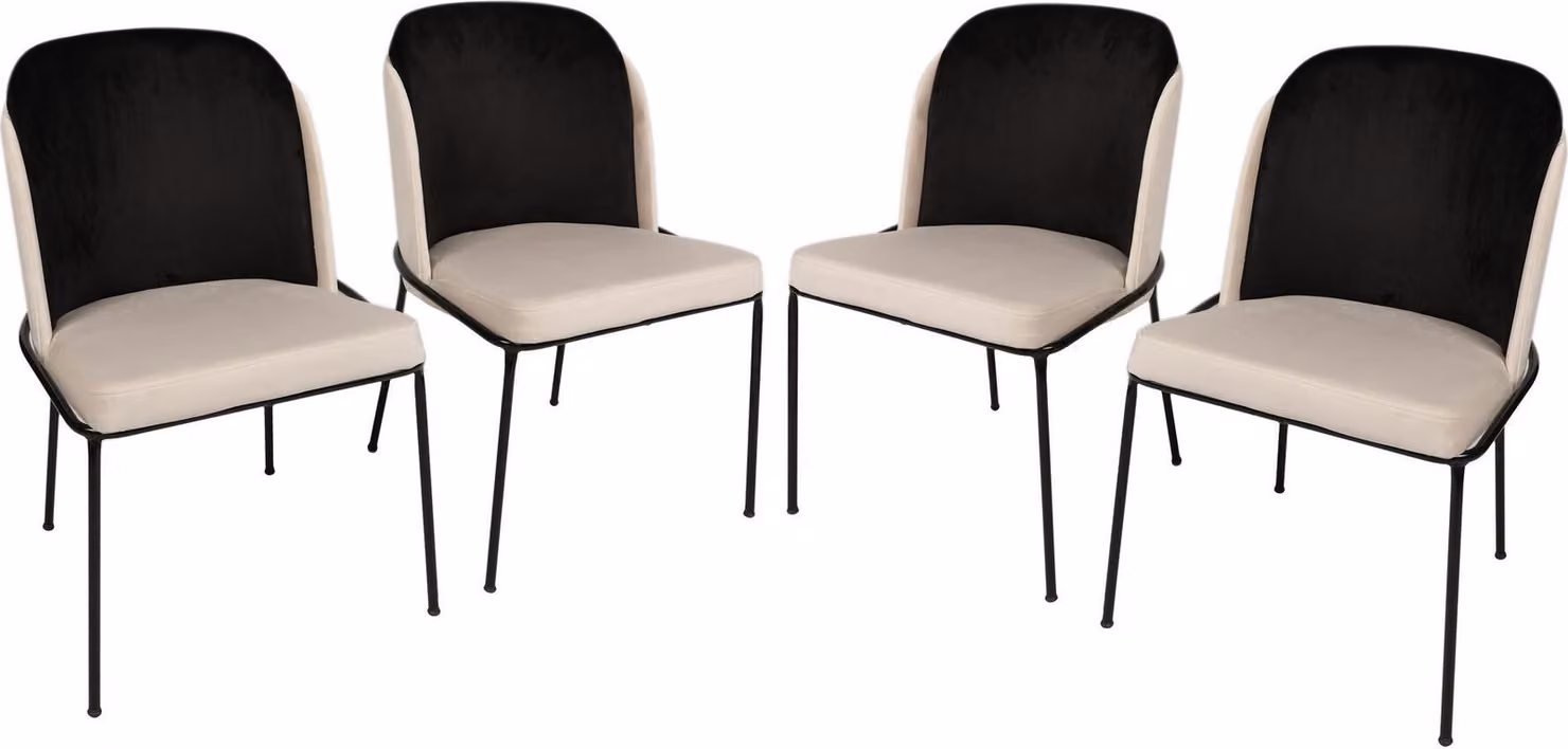 Skye Decor, Dore 145 V4, set di sedie (4 pezzi), nero, 100% METALLO, 54 x 55 x 86 cm