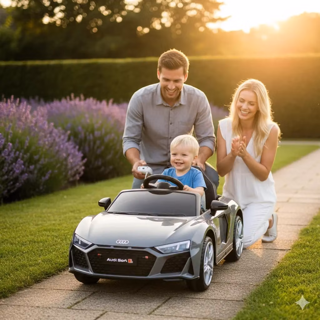 Macchina Elettrica per Bambini Audi R8 New Spyder 12V con Telecomando e Sedile in Pelle Grigio – 2
