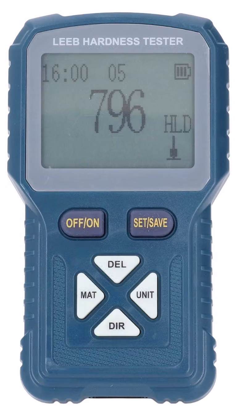 Dispositivo portatile digitale per la misurazione della durezza dei metalli, con display LCD e alimentazione a batteria