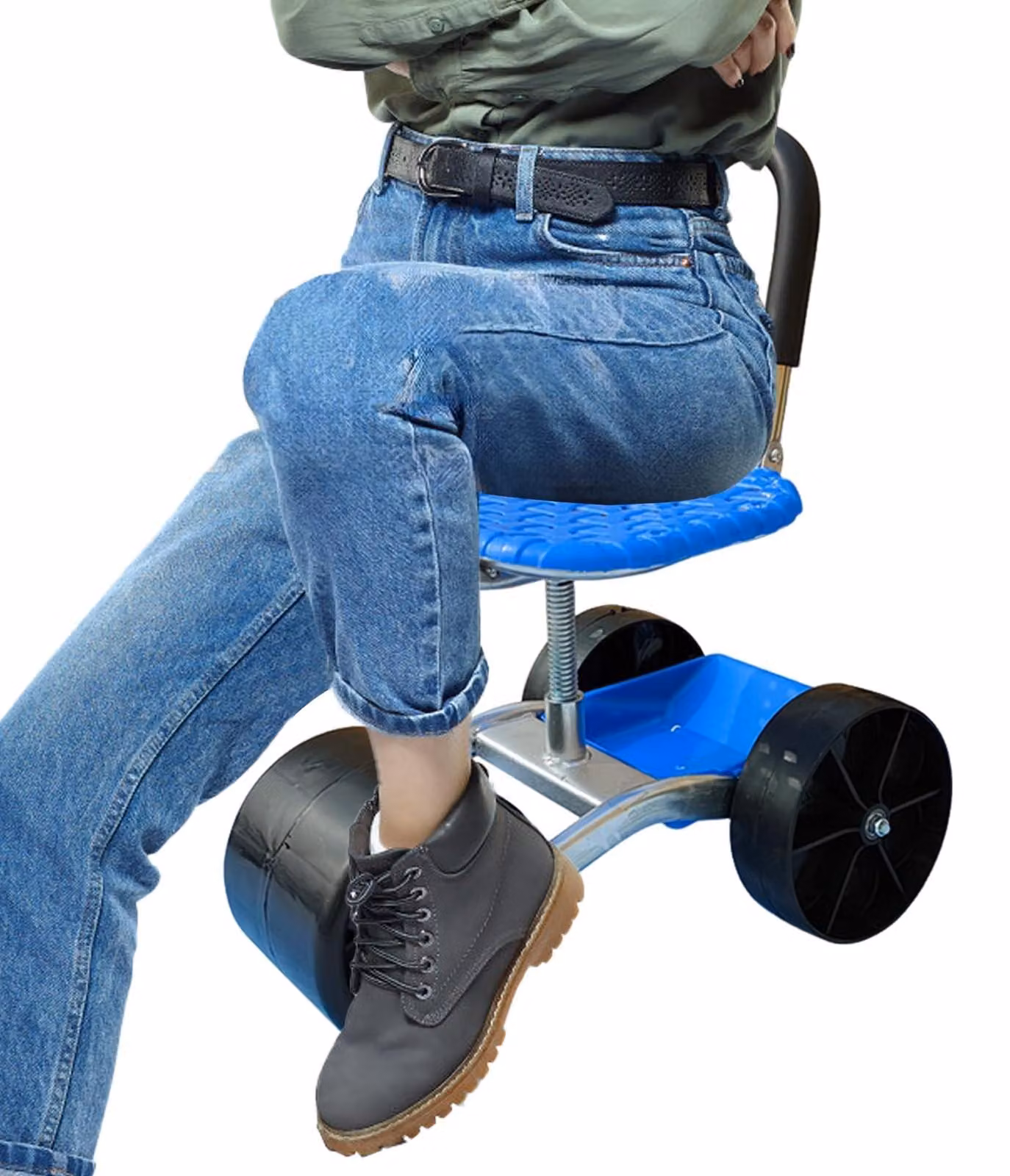 Carrello da giardino con altezza regolabile e ruote, per un giardinaggio più confortevole