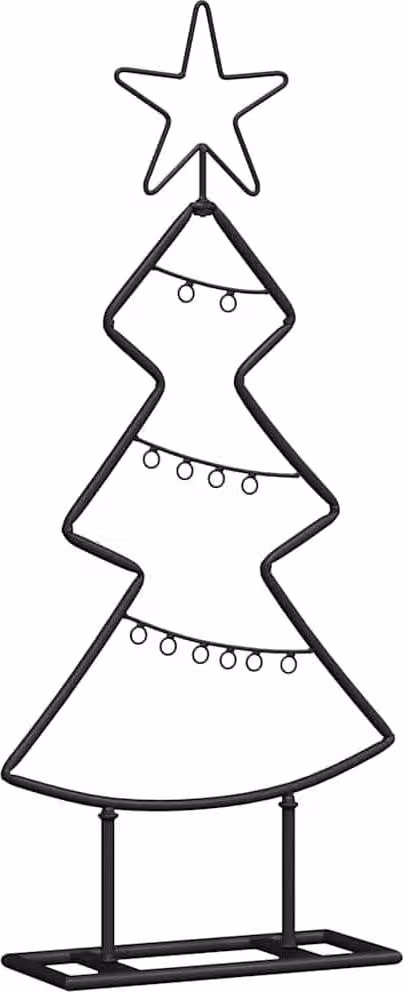 Albero di Natale in metallo con supporto Nero 60 cm Acciaio