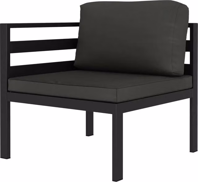 Set Divani da Giardino 3 pz con Cuscini in Alluminio Antracite 49237
