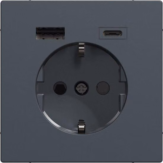 Presa da incasso USB A+C antracite