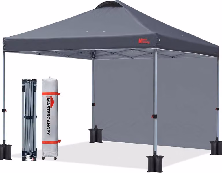 padiglione pop-up 3x3 m con parete laterale grigio scuro - MasterCanopy