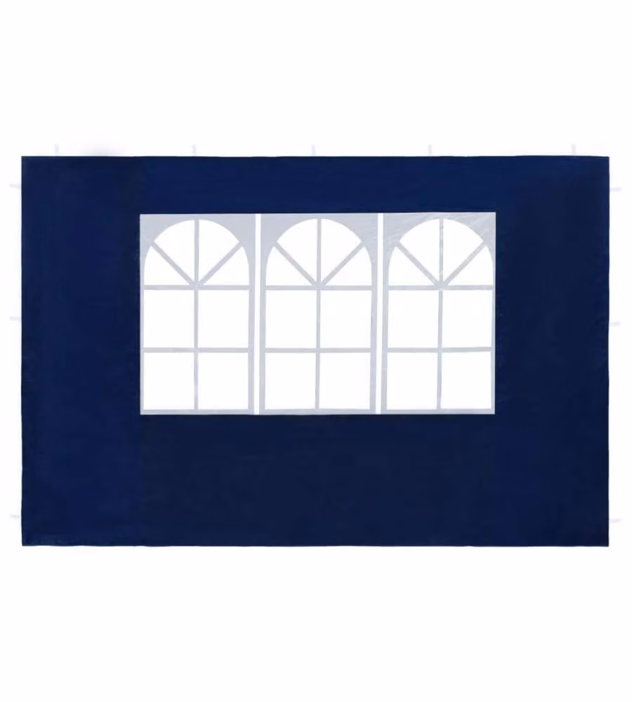 Parete per Tendostruttura 2 pz con Finestra in PE Blu