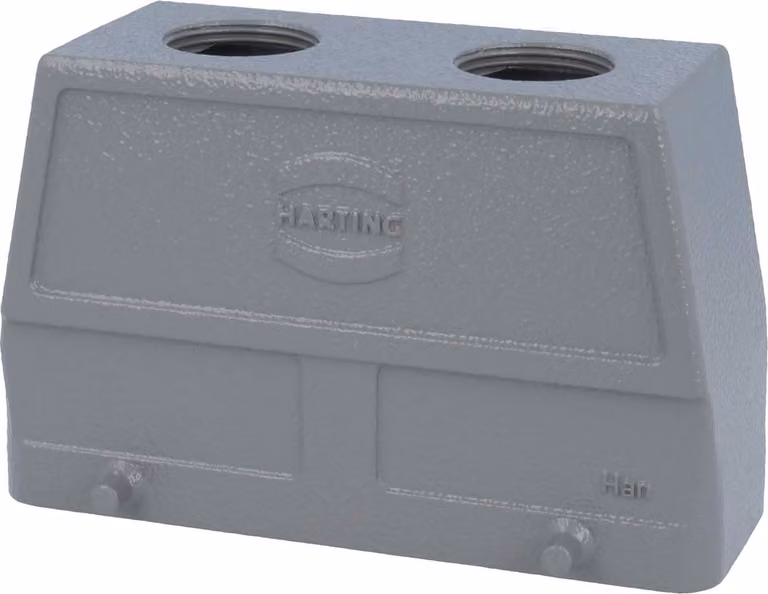 HARTING Han 24B Custodia con manicotto alto, 2xM25 uscita cavo diritta, per 2 staffe (nella parte inferiore) Vite M25
