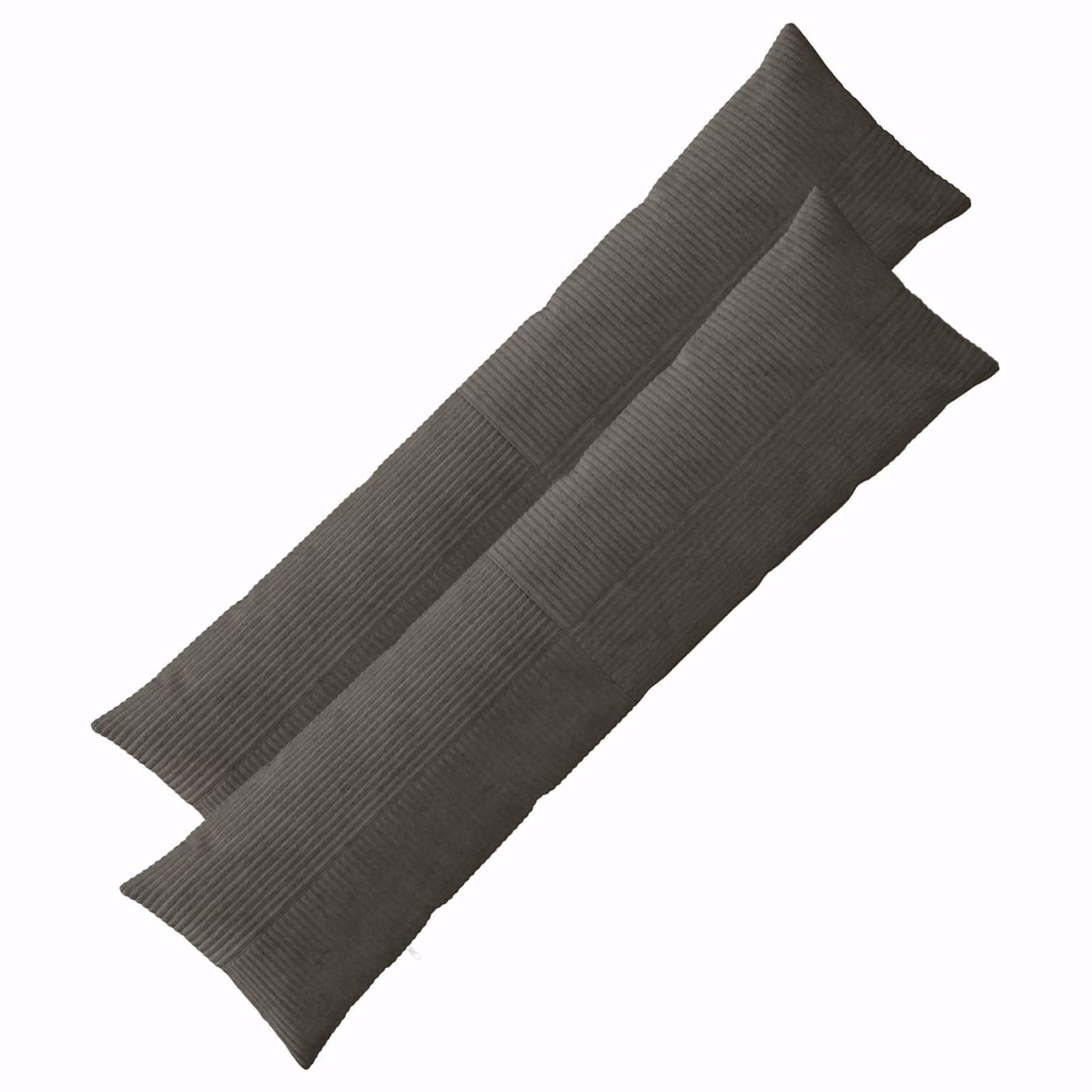 Set di 2 federe vidaXL ALMELO in velluto a coste, colore antracite, L 145 cm x P 40 cm