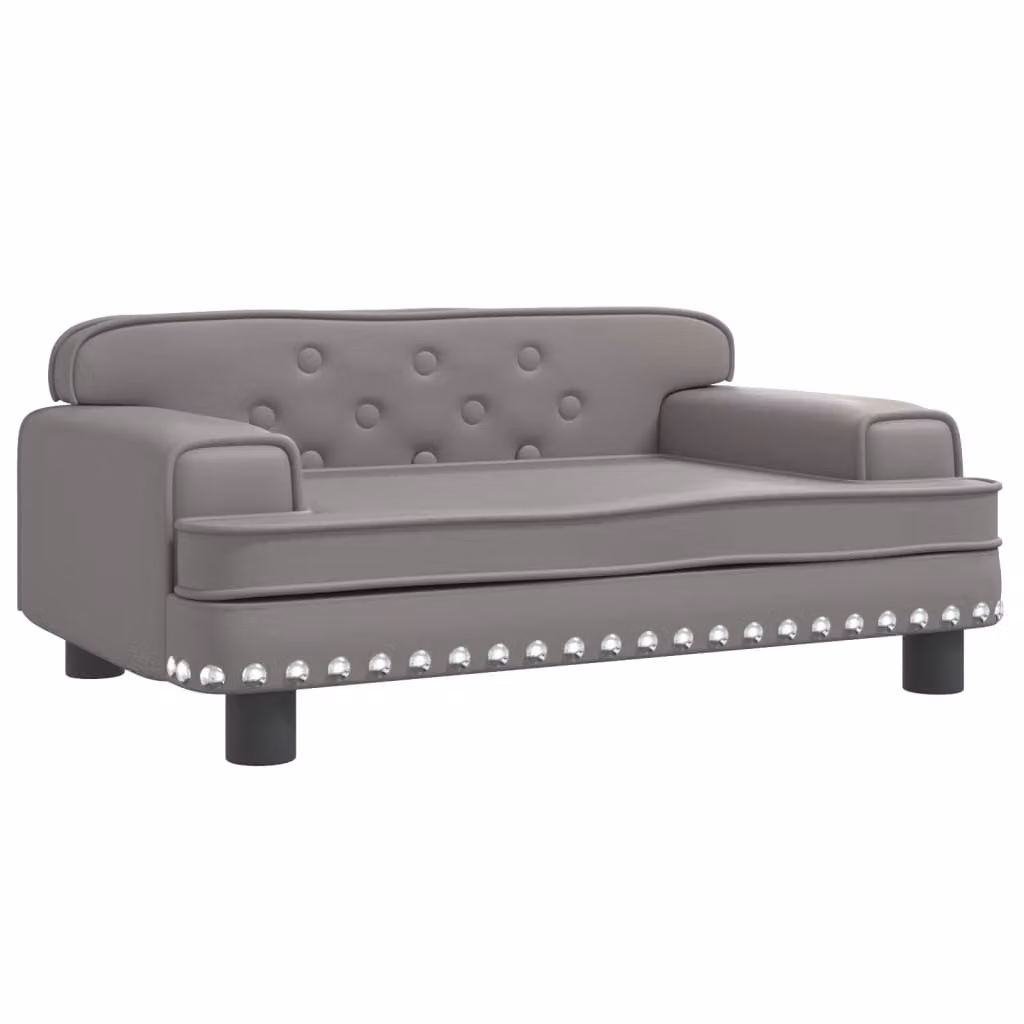Divano per Bambini Grigio 70x45x30 cm in Pelle finta