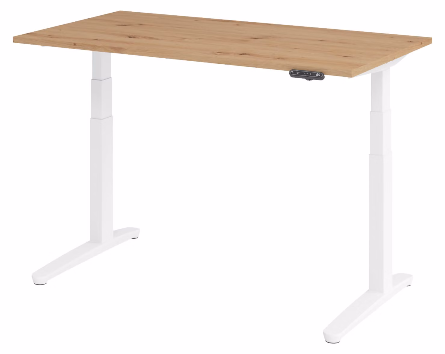 Scrivania elettrica bümö modello XBHM - Finitura: Noce Canaletto, Struttura: Bianco, Dimensioni: 140 x 80 cm