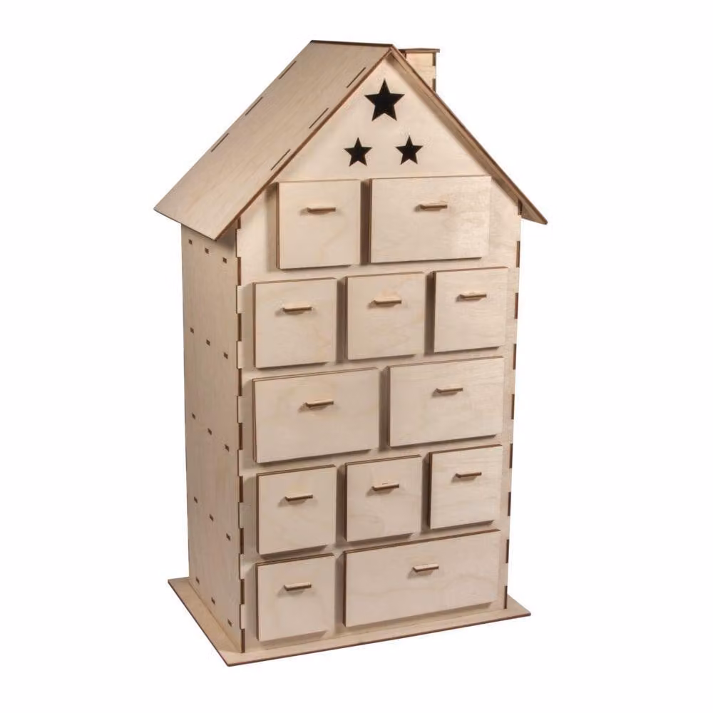 Casa del calendario dell'Avvento fai da te 25,5 x 17,5 cm
