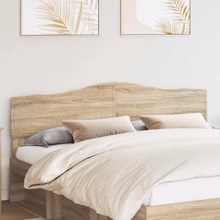 Testiera per letto vidaXL in legno ingegnerizzato Rovere Sonoma, colore marrone, L: 183 cm, H: 90 cm, P: 3 cm