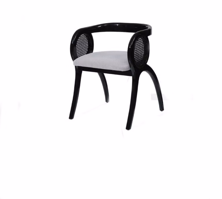 Grau-Schwarzer Designer Stuhl Luxuriöser Einsitzer Esszimmer Stühle