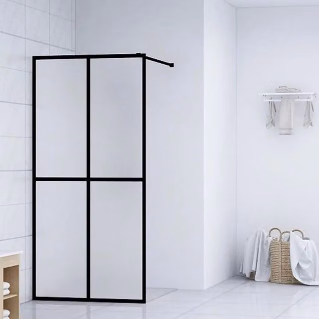 Cabina doccia rettangolare vidaXL con schermo in vetro temperato satinato L: 100 cm, H: 195 cm – 1