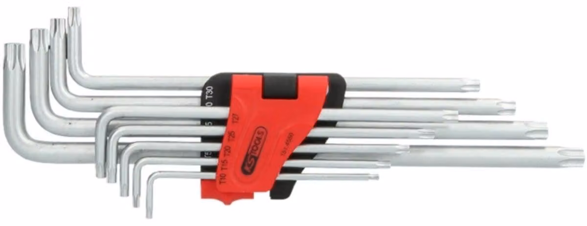 KS TOOLS Set di cacciaviti angolari Torx cromo opaco 151.4550