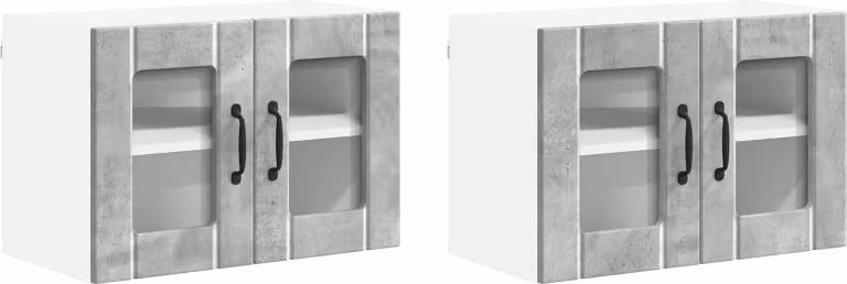 Mobile in vetro da parete LUCCA 2 pcs Grigio Cemento