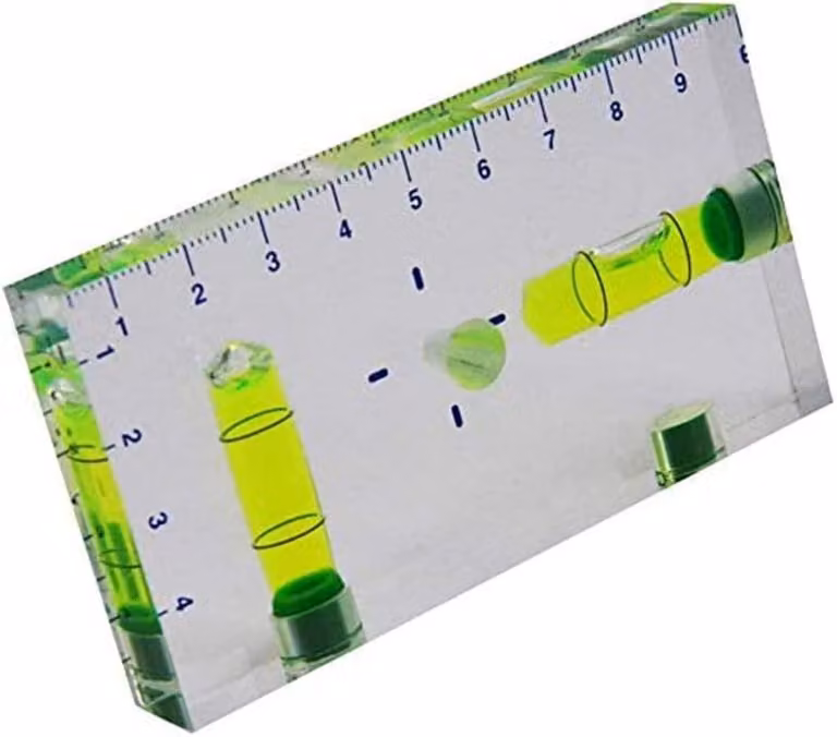 Livella a T con magnete, 95x51x13 mm, in acrilico, verde