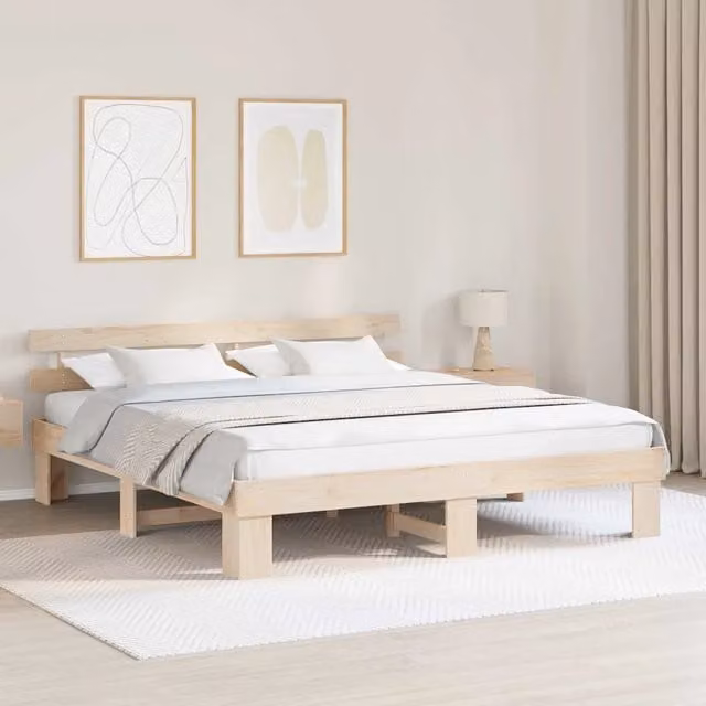 Struttura del letto-Giroletto Naturale 180 x 200 cm Pino massello 665336