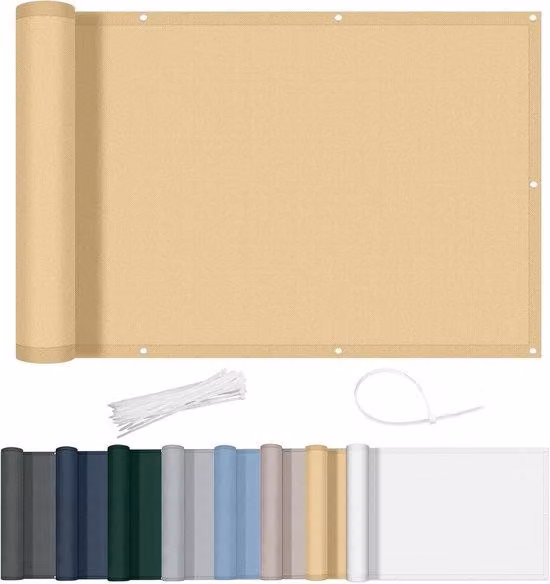 Ombrellone da balcone 75x400 cm, 170 g/m² PES, impermeabile, protezione UV, frangivento, ombreggiatura per balconi, protezione per terrazze