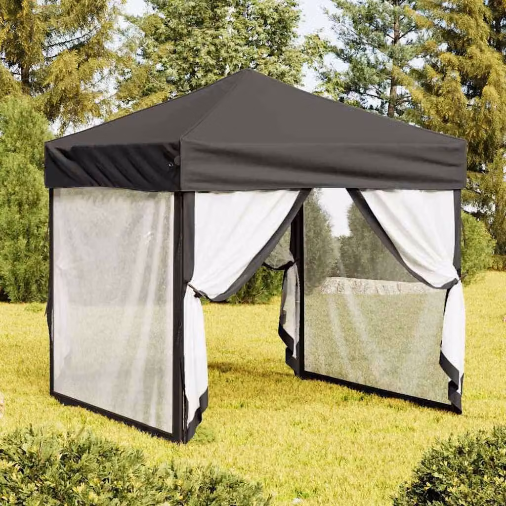 vidaXL Tenda per Feste Pieghevole con Pareti Laterali Antracite