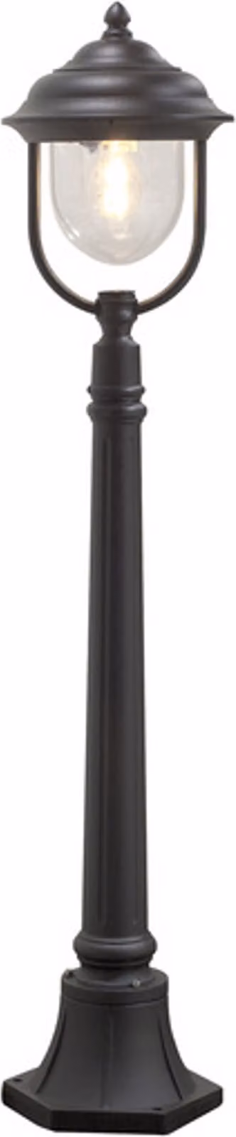 Lampada da sentiero Konstsmide Parma in alluminio laccato nero con vetro acrilico trasparente